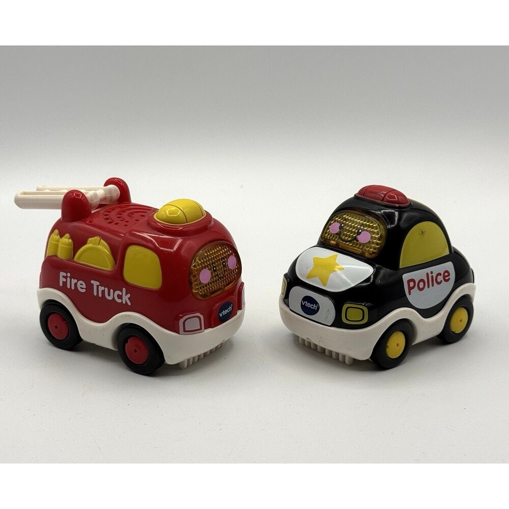 V-tech Go Go Smart Wheels Fire Truck, Police Car, Light Up Sings, Tested Good!